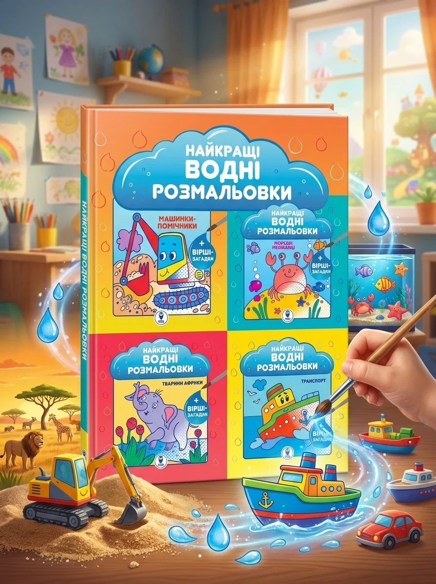 Комплект книг «Найкращі водні розмальовки для хлопчиків» — Розмальовки для дітей
