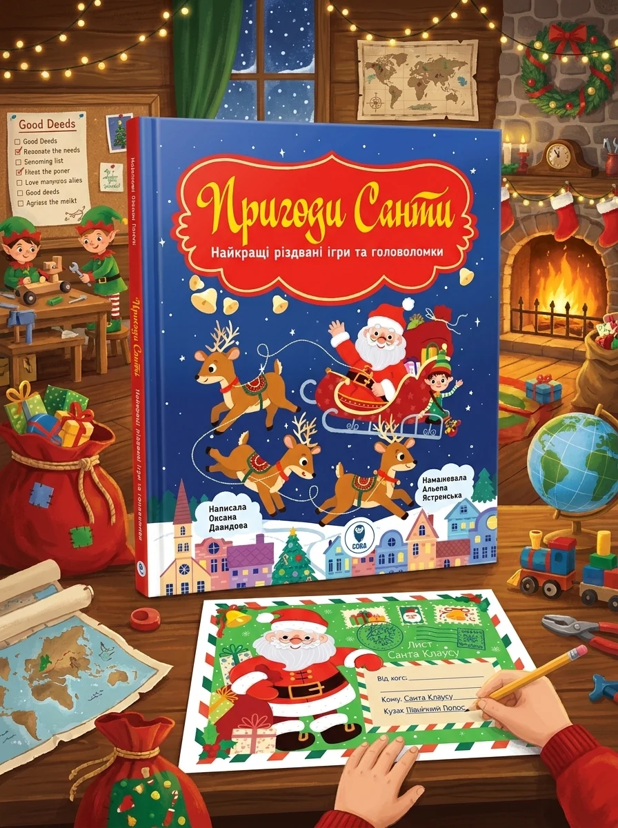 Комплект «Найкращі різдвяні ігри та головоломки. Пригоди Санти і Лист Санта Клаусу» — фото 2