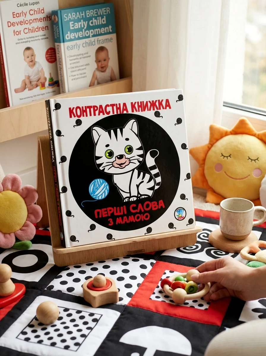 Контрастна книга «Маленькі розумники» — Книги-іграшки