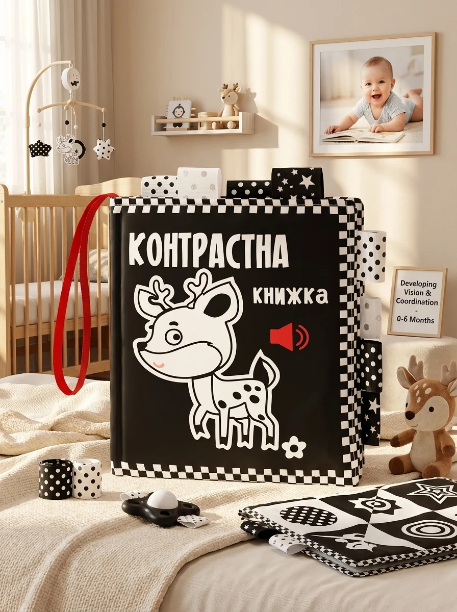 Контрастна книжка «Оленя» — Книги-іграшки