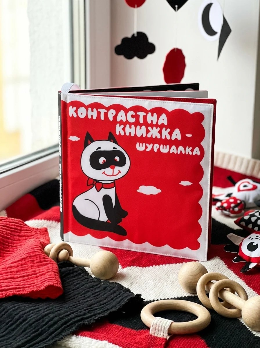 Контрастна м'яка книжка-шуршалка «Котик Тик» — фото 2