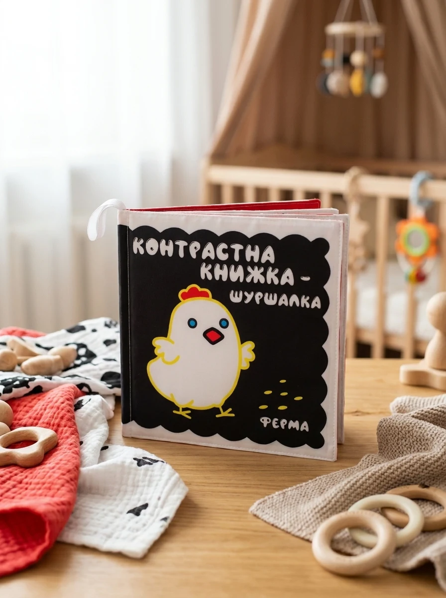 Контрастна м'яка книжка-шуршалка «Весела ферма» — фото 2