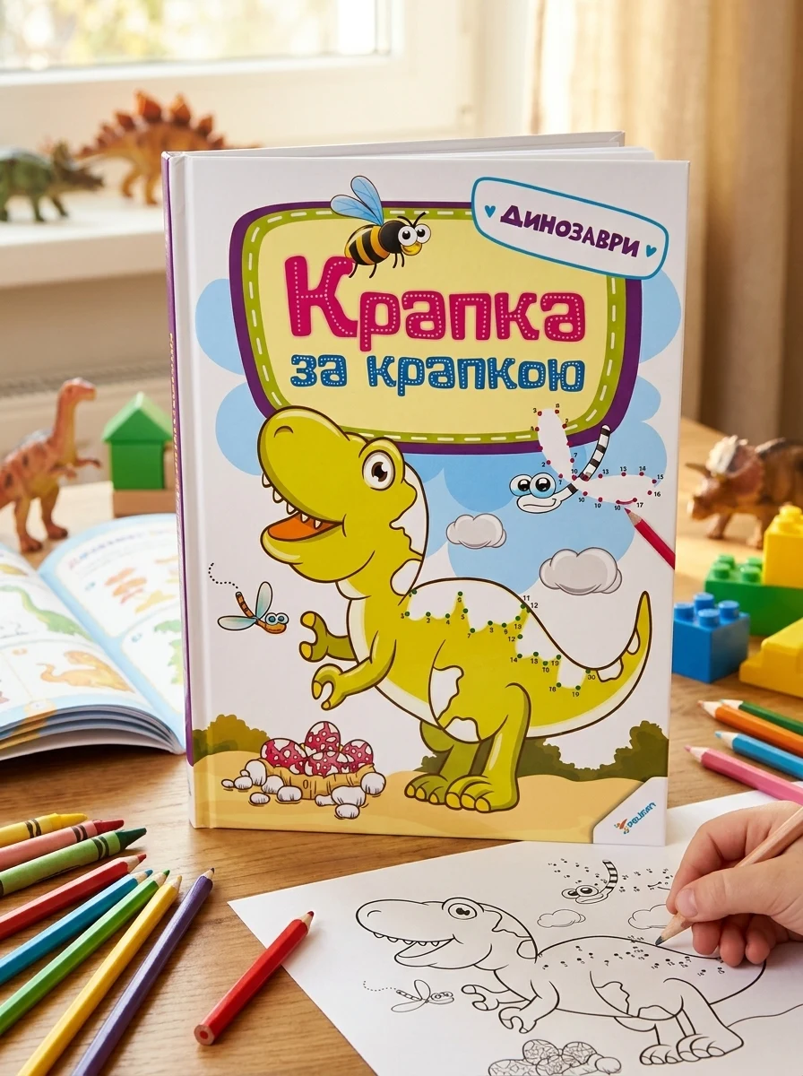 Крапка за крапкою. Динозаври — Розмальовки для дітей
