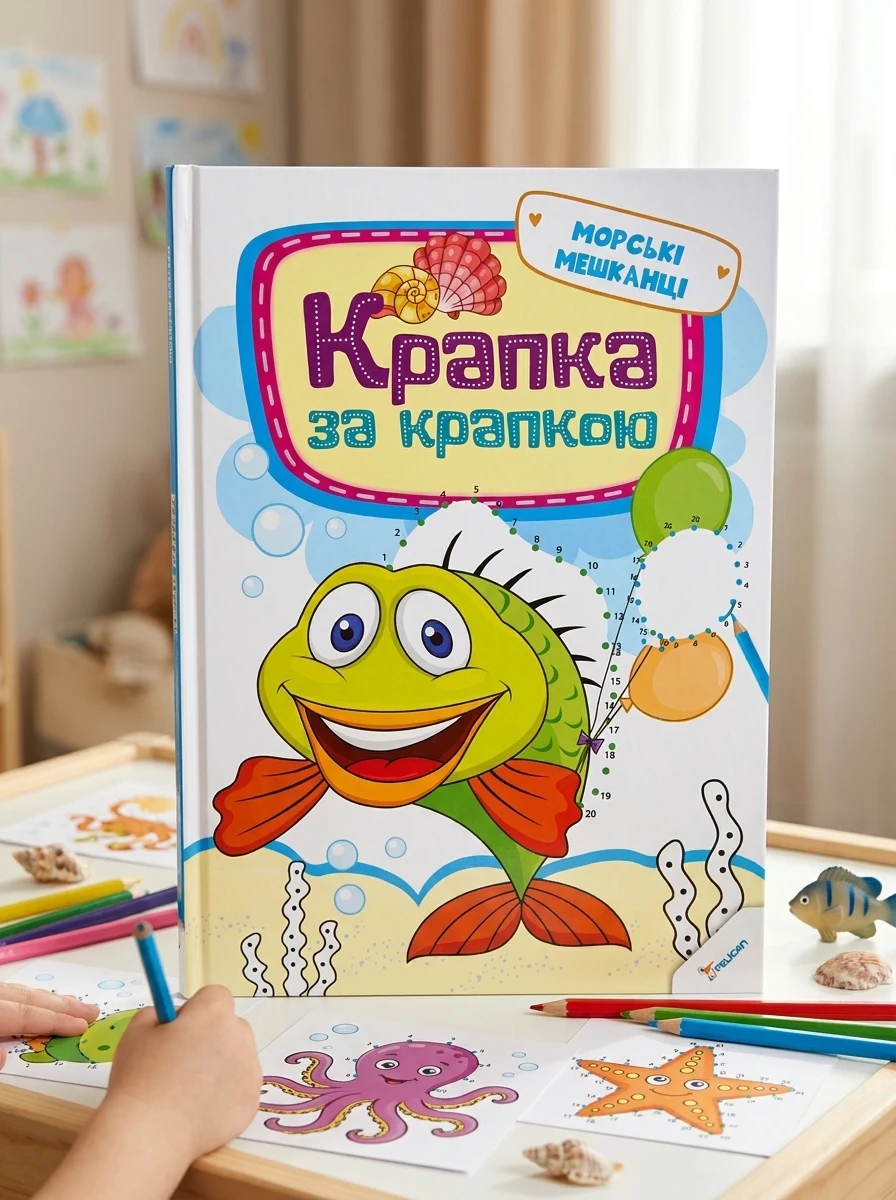 Крапка за крапкою. Морські мешканці — Розмальовки для дітей