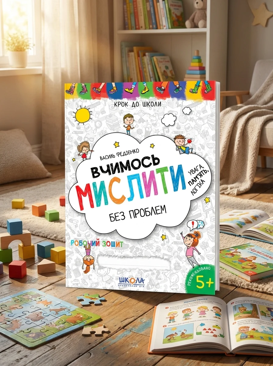 Крок до школи. Вчимось мислити без проблем. Увага. Пам'ять. Логіка. Робочий зошит. 4-6 років — Розвивальні книги