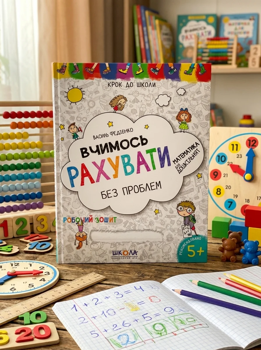 Крок до школи. Вчимось рахувати без проблем. Математика для дошкільнят. Робочий зошит. 4-6 років — Розвивальні книги