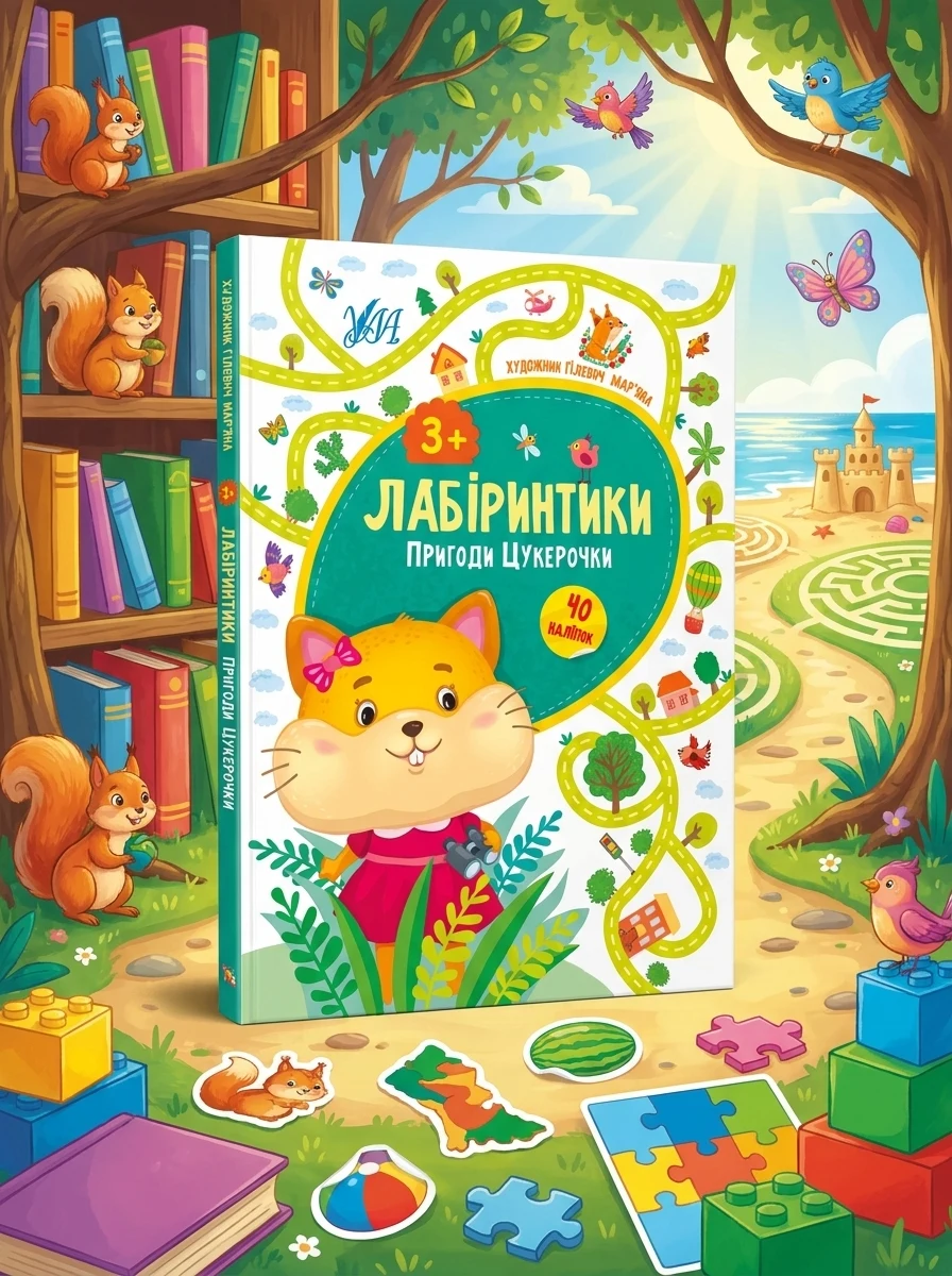 Лабіринтики. Пригоди Цукерочки. Від 3 років — Книги з наліпками