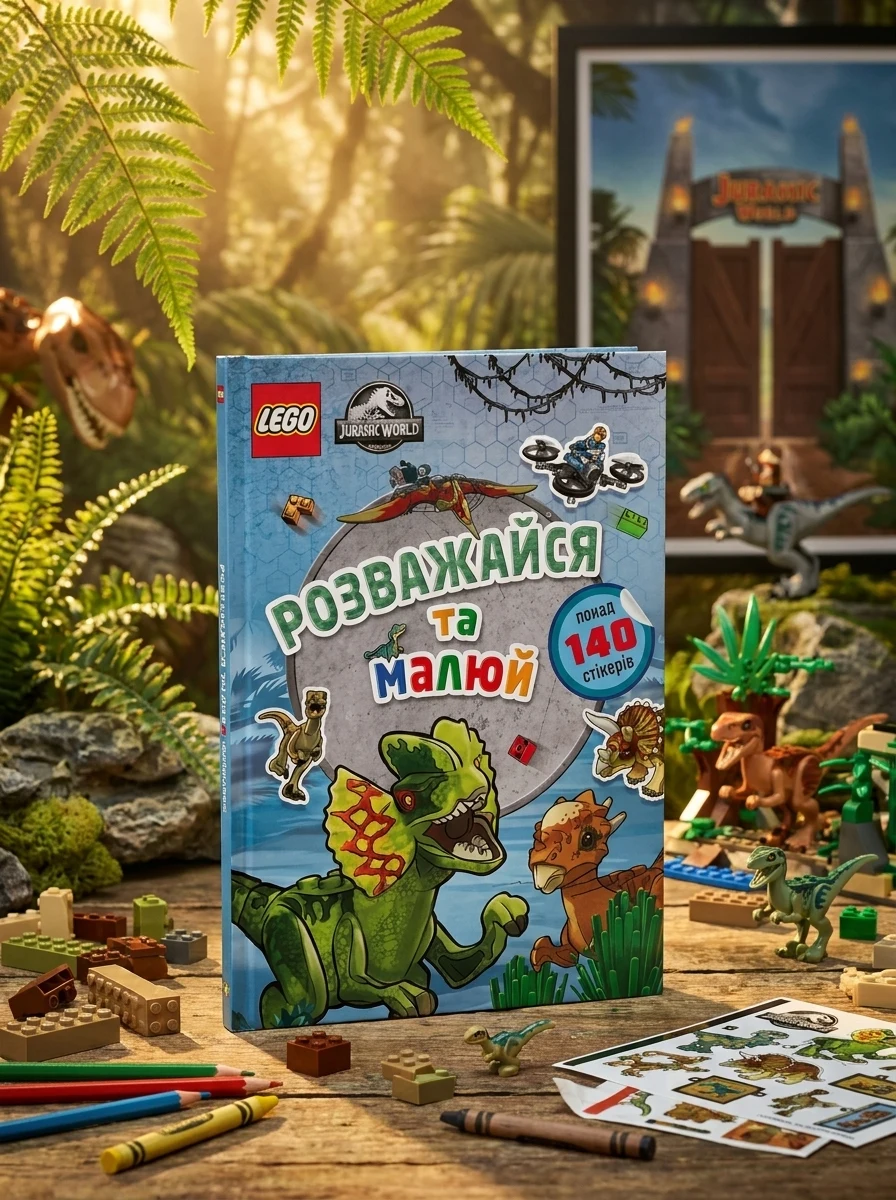 LEGO Jurassic World. Розважайся та малюй. Книжка зі стікерами — Книги з наліпками