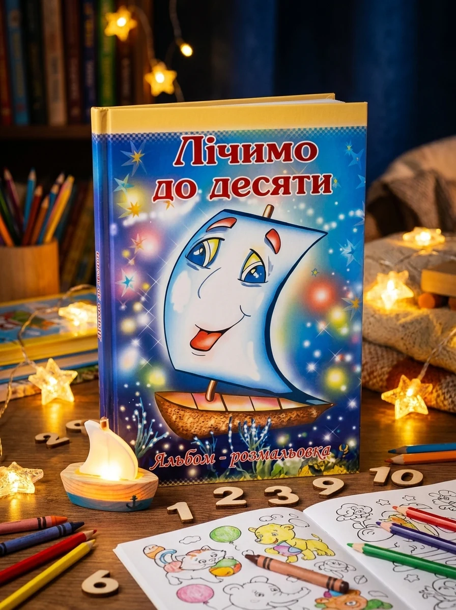 Лічимо до десяти. Альбом-розмальовка — Розмальовки для дітей