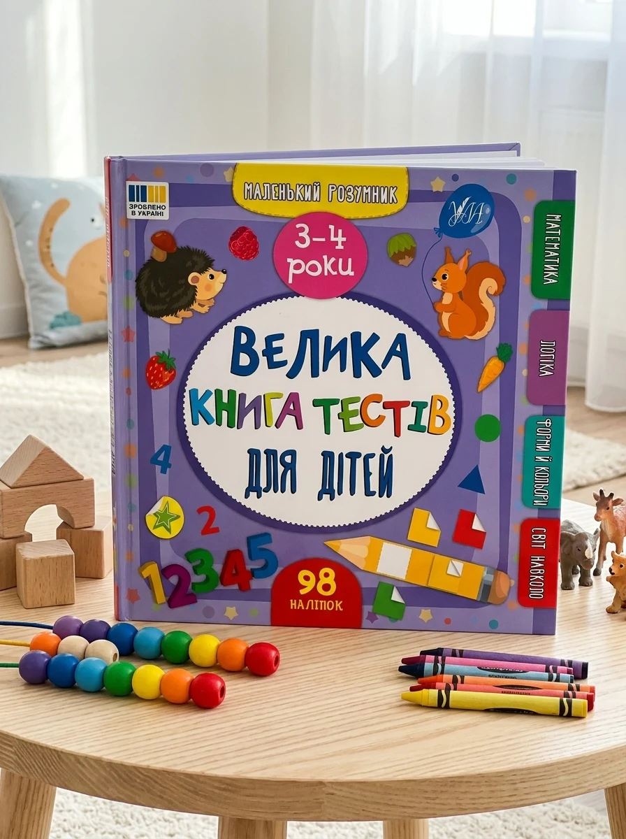 Маленький розумник. Велика книга тестів для дітей. 3–4 роки — Розвивальні книги