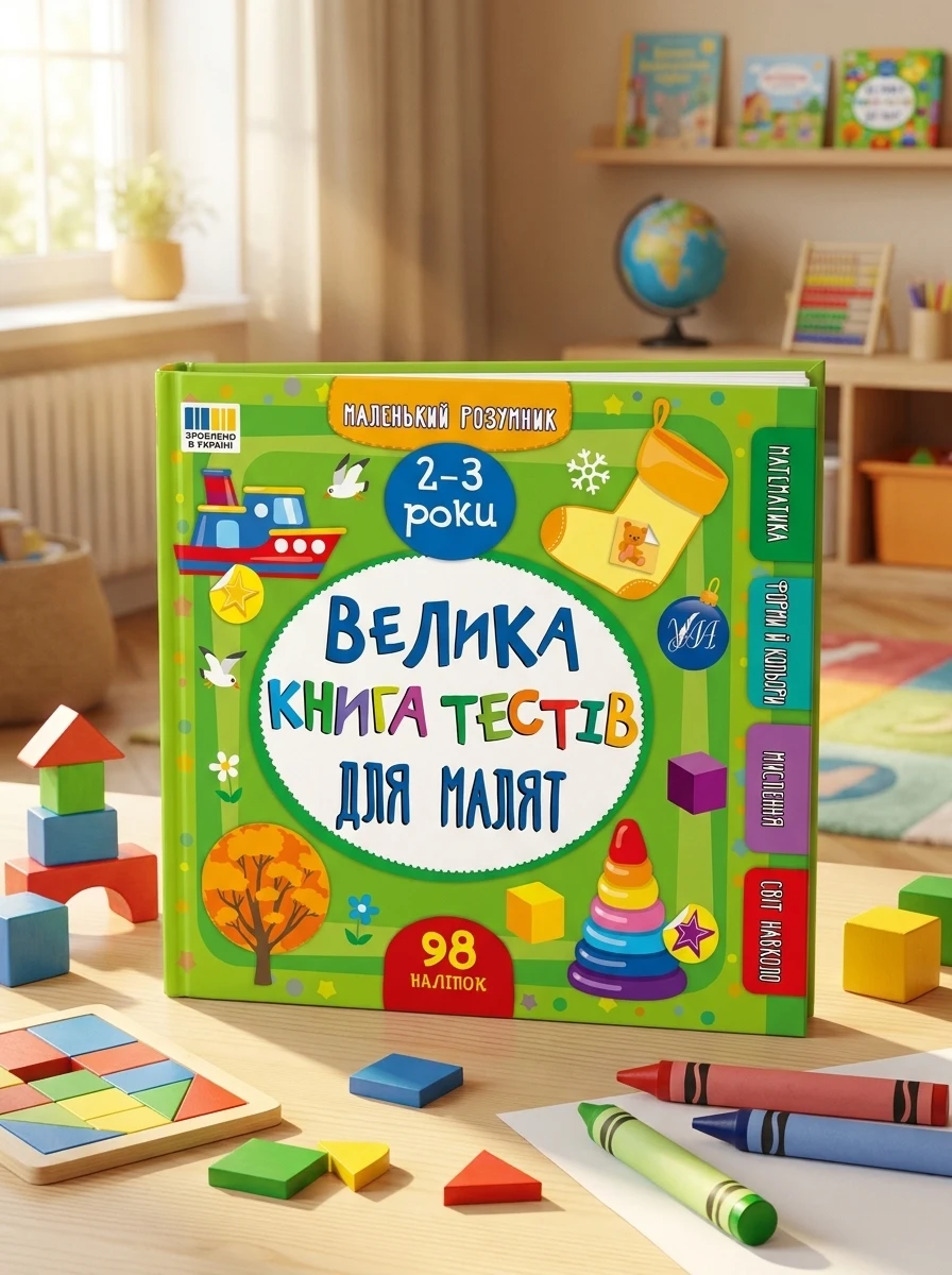 Маленький розумник. Велика книга тестів для малят. 2–3 роки — Розвивальні книги