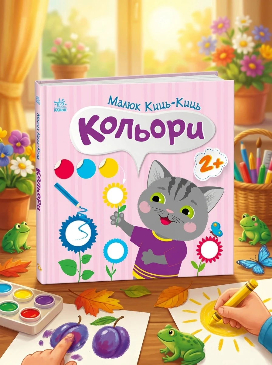 Малюк Киць-Киць. Кольори — Книги з наліпками