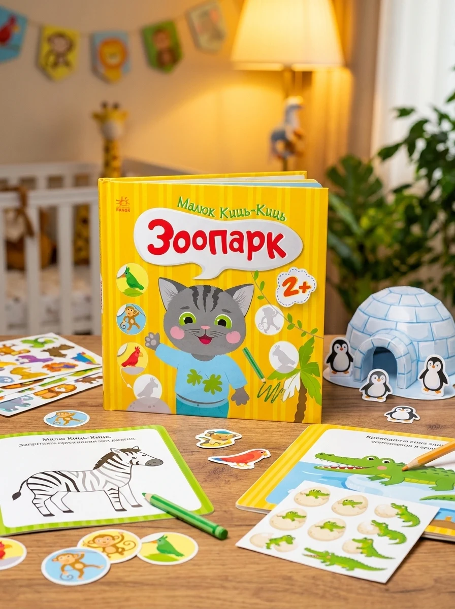 Малюк Киць-Киць. Зоопарк — Книги з наліпками