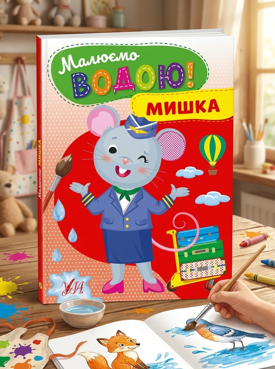 Малюємо водою! Мишка — Розмальовки для дітей