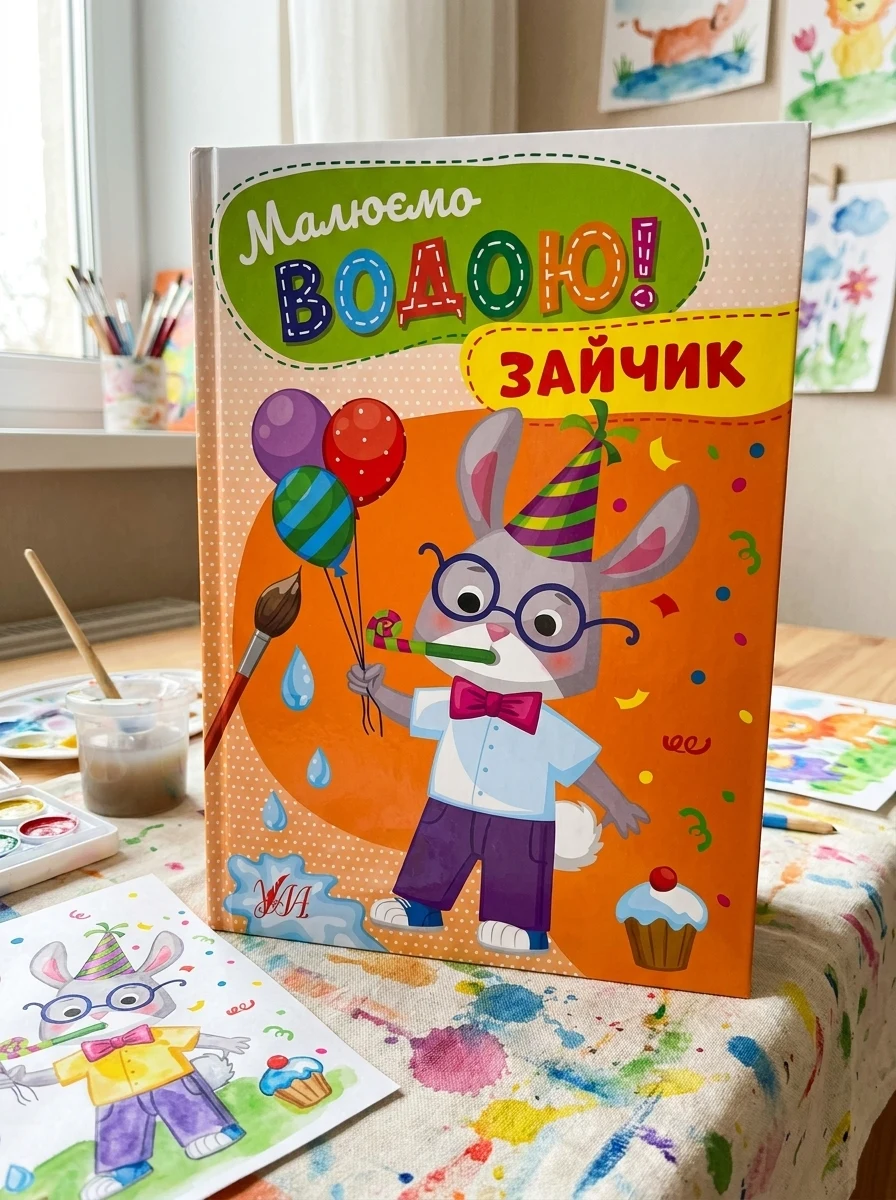 Малюємо водою! Зайчик — Розмальовки для дітей