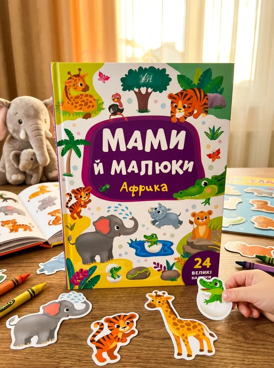Мами й малюки. Африка. 24 великі наліпки — Розвивальні книги