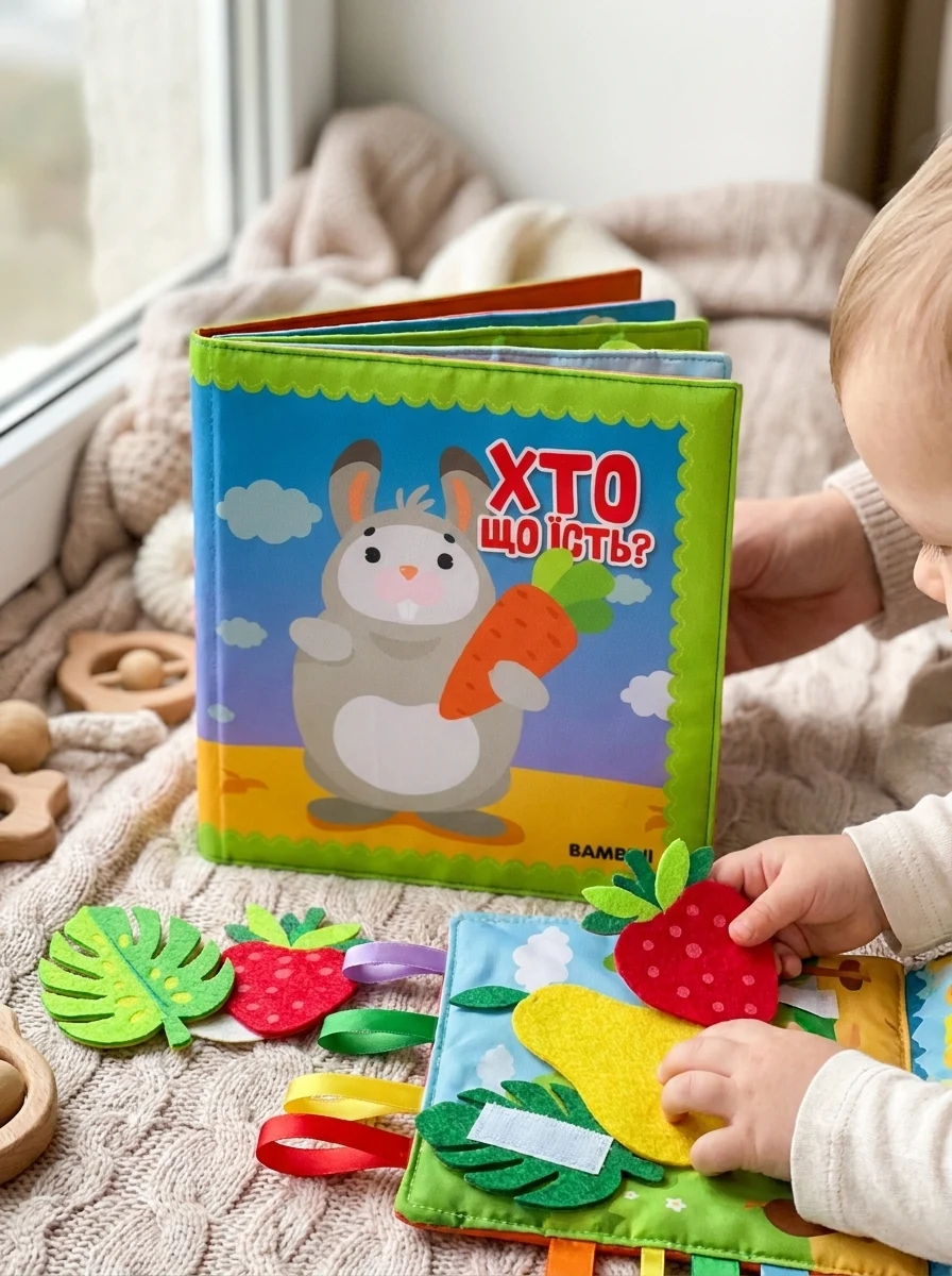 М'яка книга-сюрприз зі смарт елементами «Хто що їсть?» — фото 2