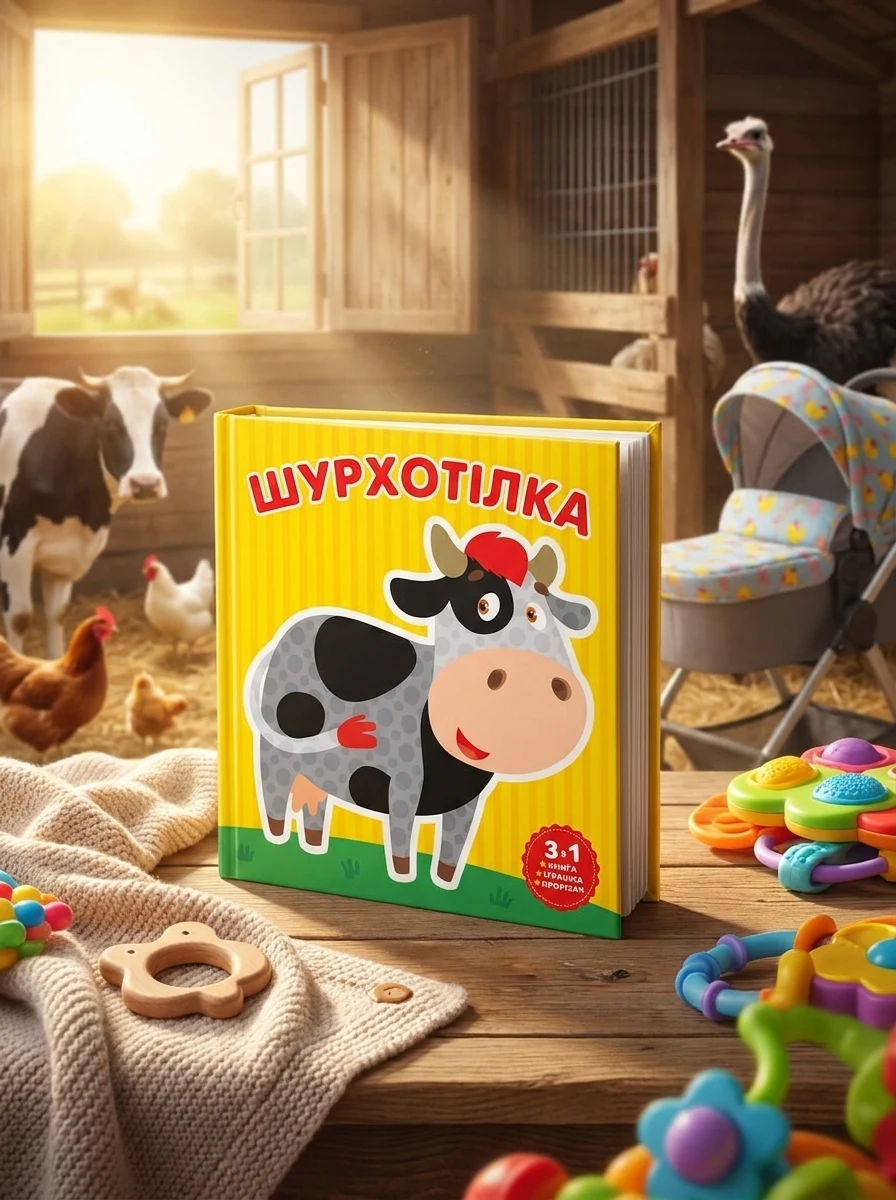 М'яка книжка-шурхітка з прорізувачем «Корівка» — фото 2