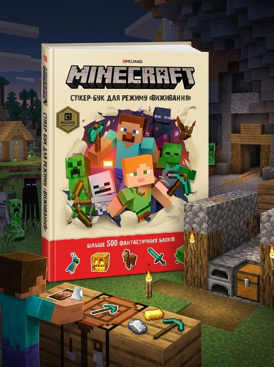 Minecraft. Стікербук для режиму «Виживання» — Книги з наліпками