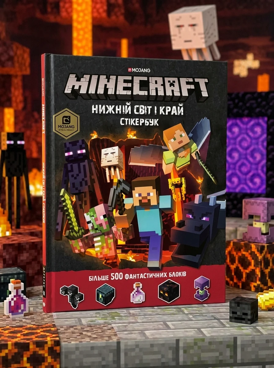 Minecraft. Стікербук «Нижній світ і Край» — Книги з наліпками