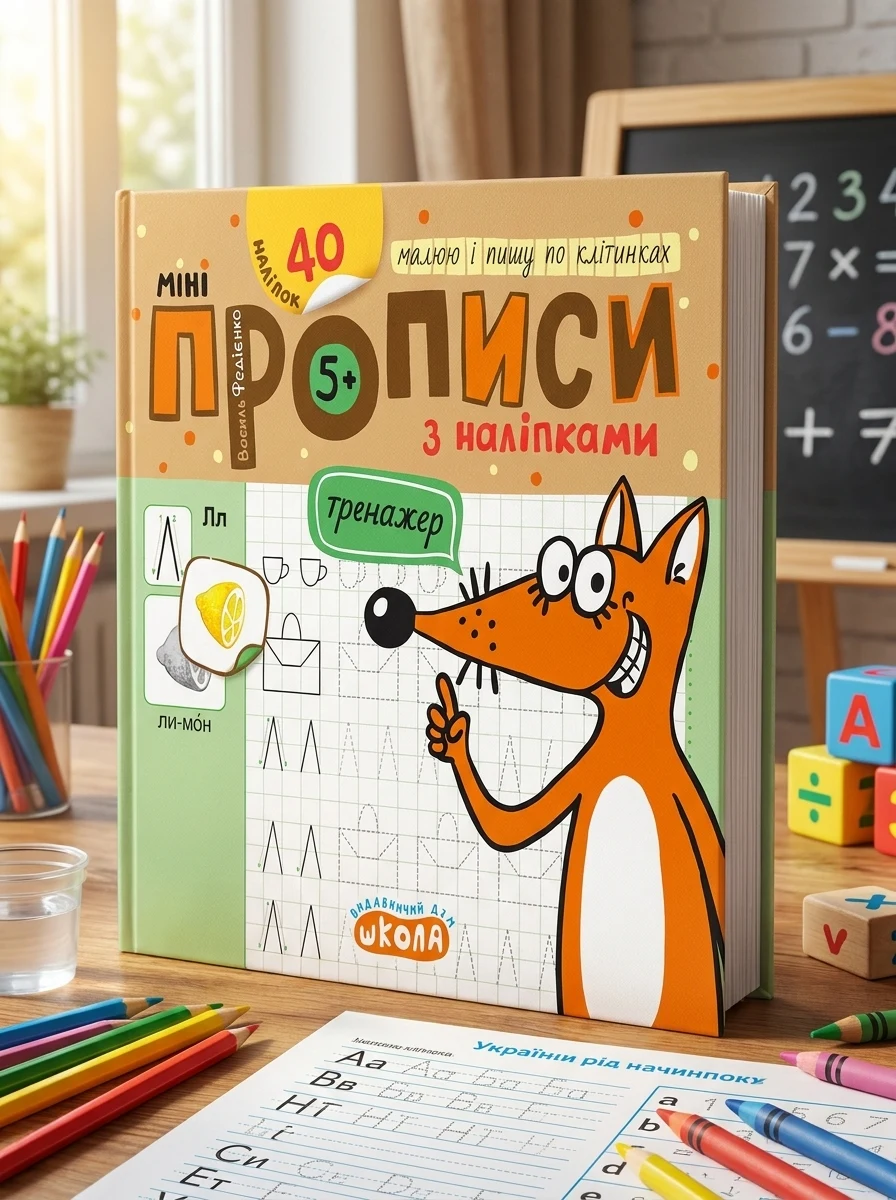 Мініпрописи з наліпками. Малюю і пишу по клітинках — Підготовка до школи