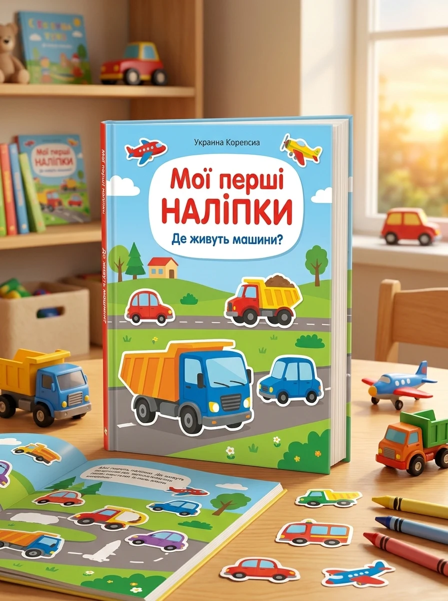 Мої перші наліпки. Де живуть машини? — Книги з наліпками