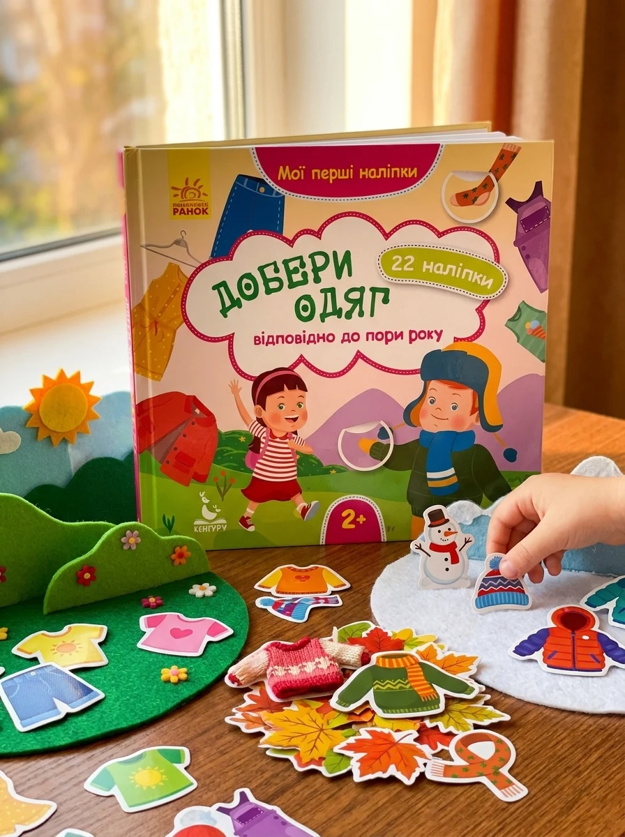 Мої перші наліпки. Добери одяг відповідно до пори року — Книги з наліпками