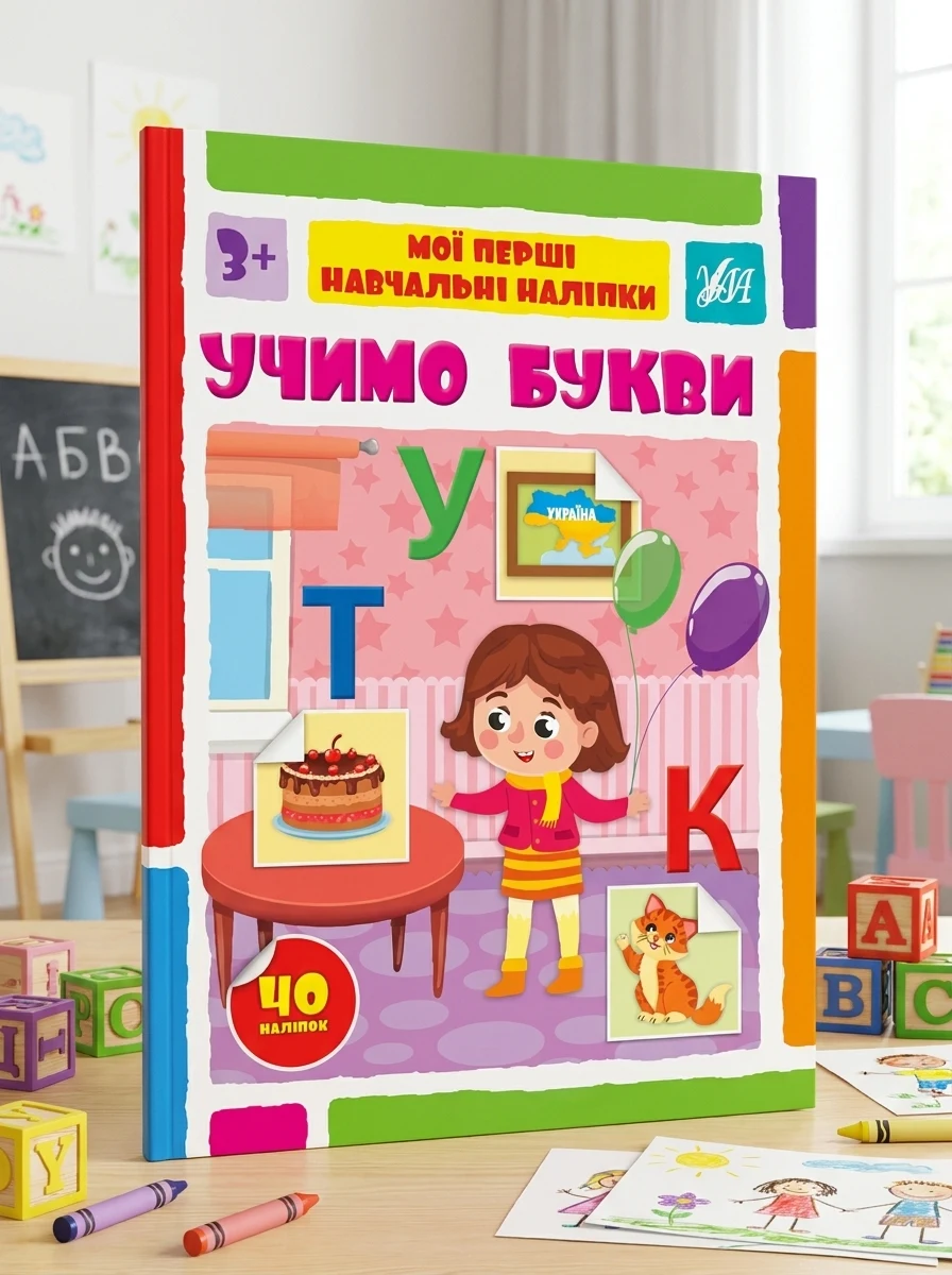 Мої перші навчальні наліпки. Учимо букви — Книги з наліпками