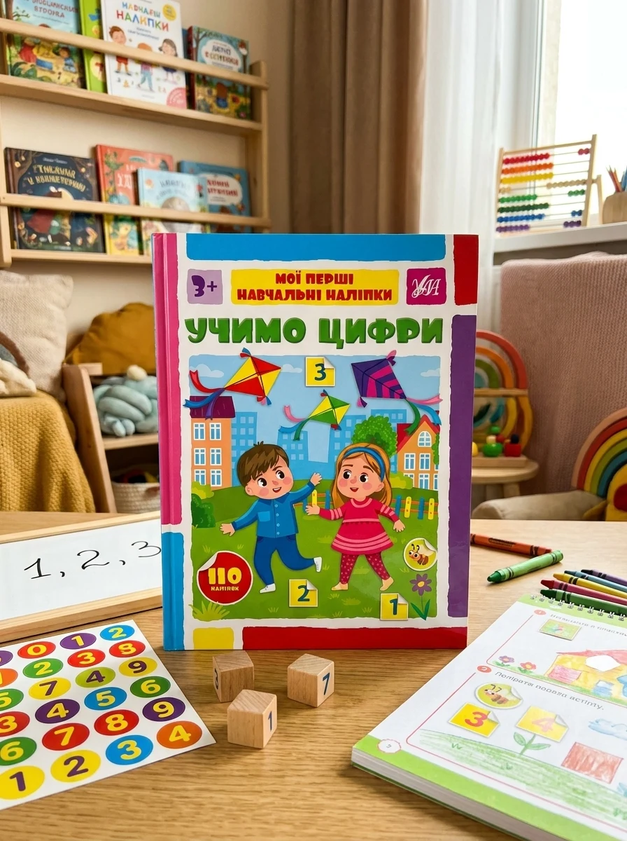Мої перші навчальні наліпки. Учимо цифри — Книги з наліпками
