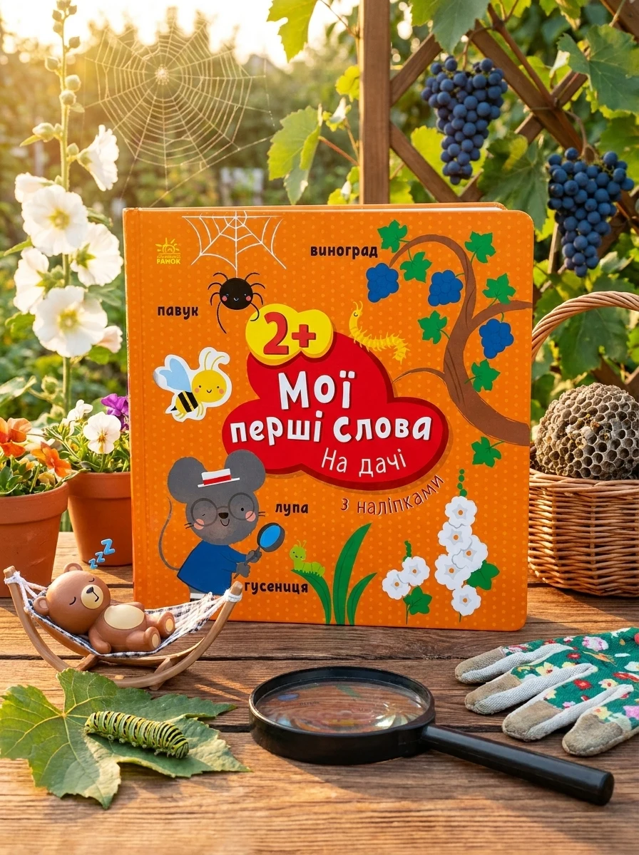 Мої перші слова з наліпками. На дачі — Книги з наліпками