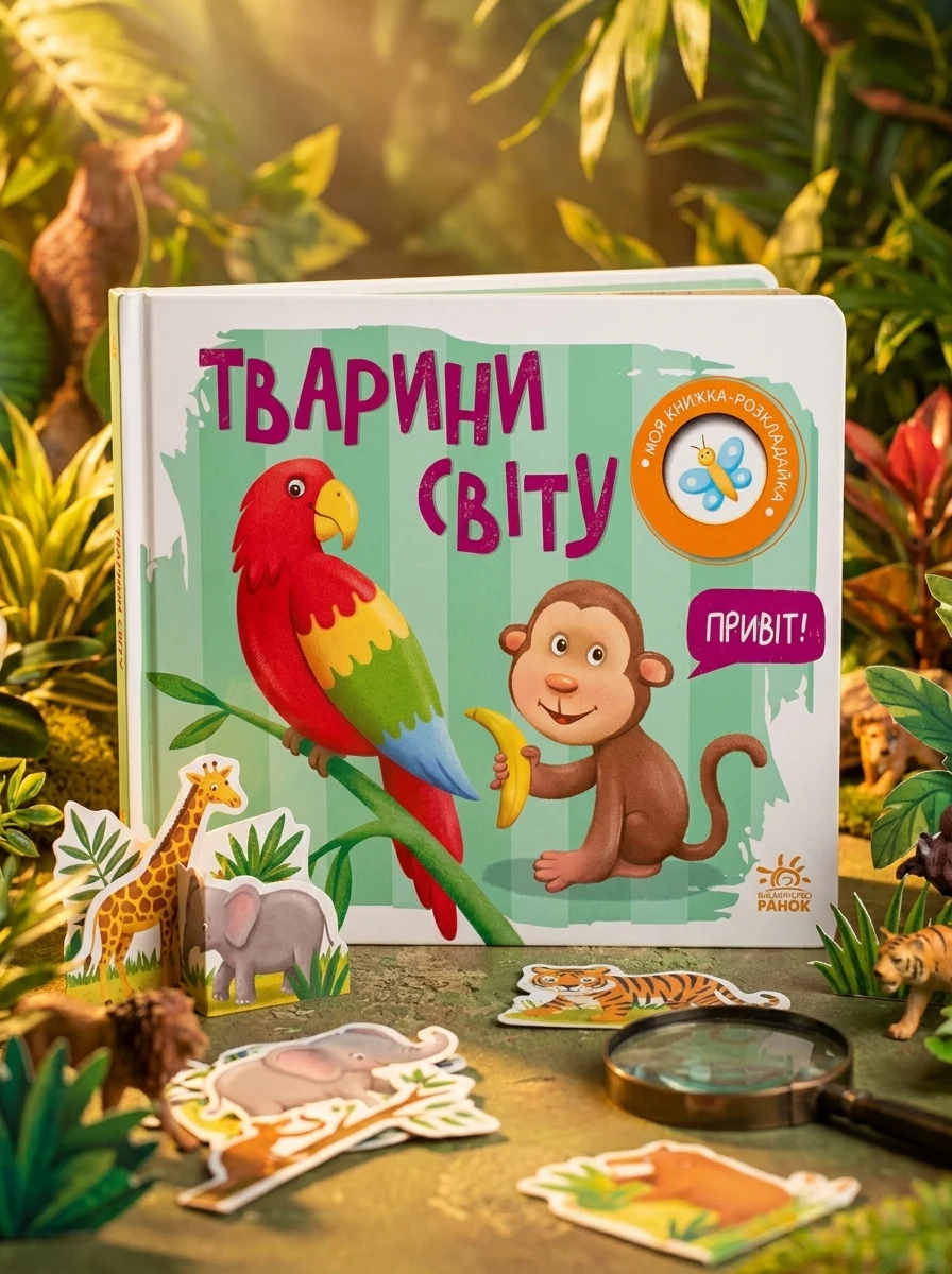 Моя книжка-розкладайка. Тварини світу — Книги для малят
