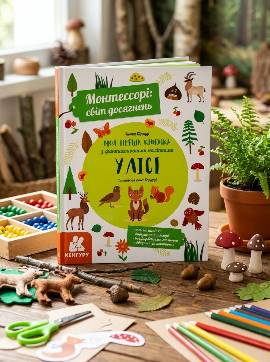 Монтессорі. Cвіт досягнень. Моя перша книга з фантастичними наліпками. У лісі — Книги з наліпками