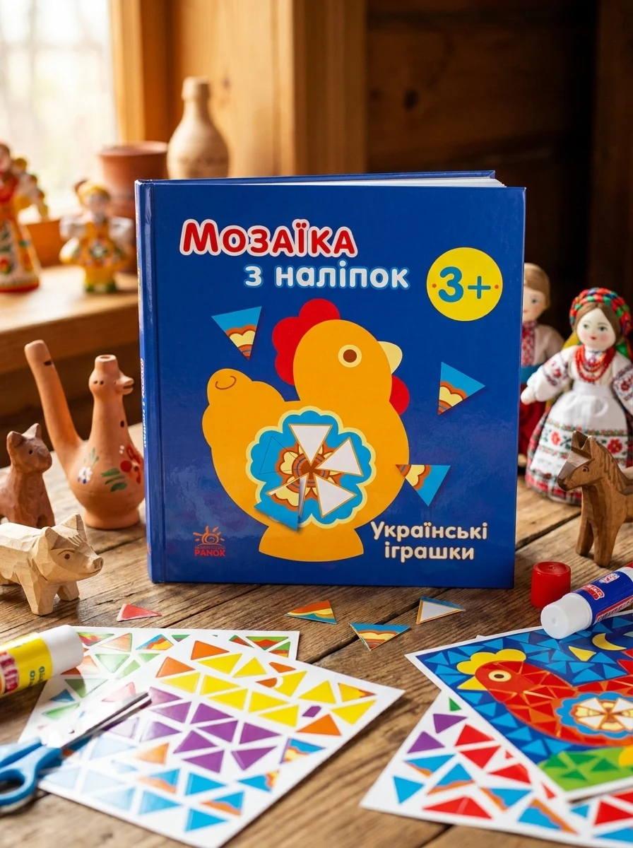 Мозаїка з наліпок. Українські іграшки — Книги з наліпками