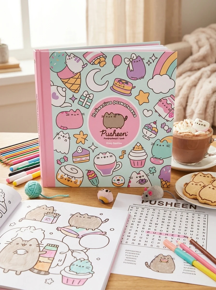 Наймиліша розмальовка Pusheen. Розфарбовуй і грай — Книги-іграшки