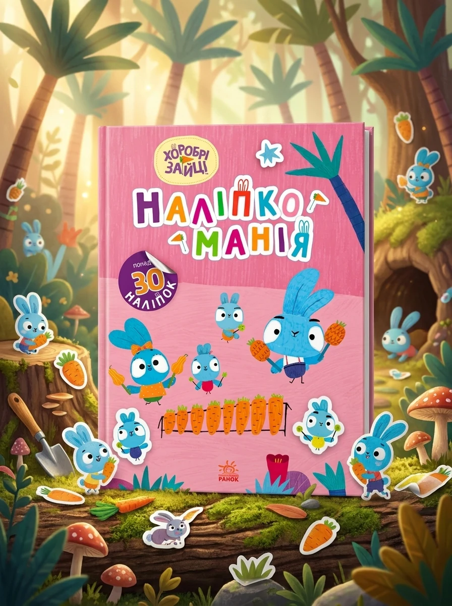 Наліпкоманія. Хоробрі Зайці. Чарівний світ — Книги з наліпками