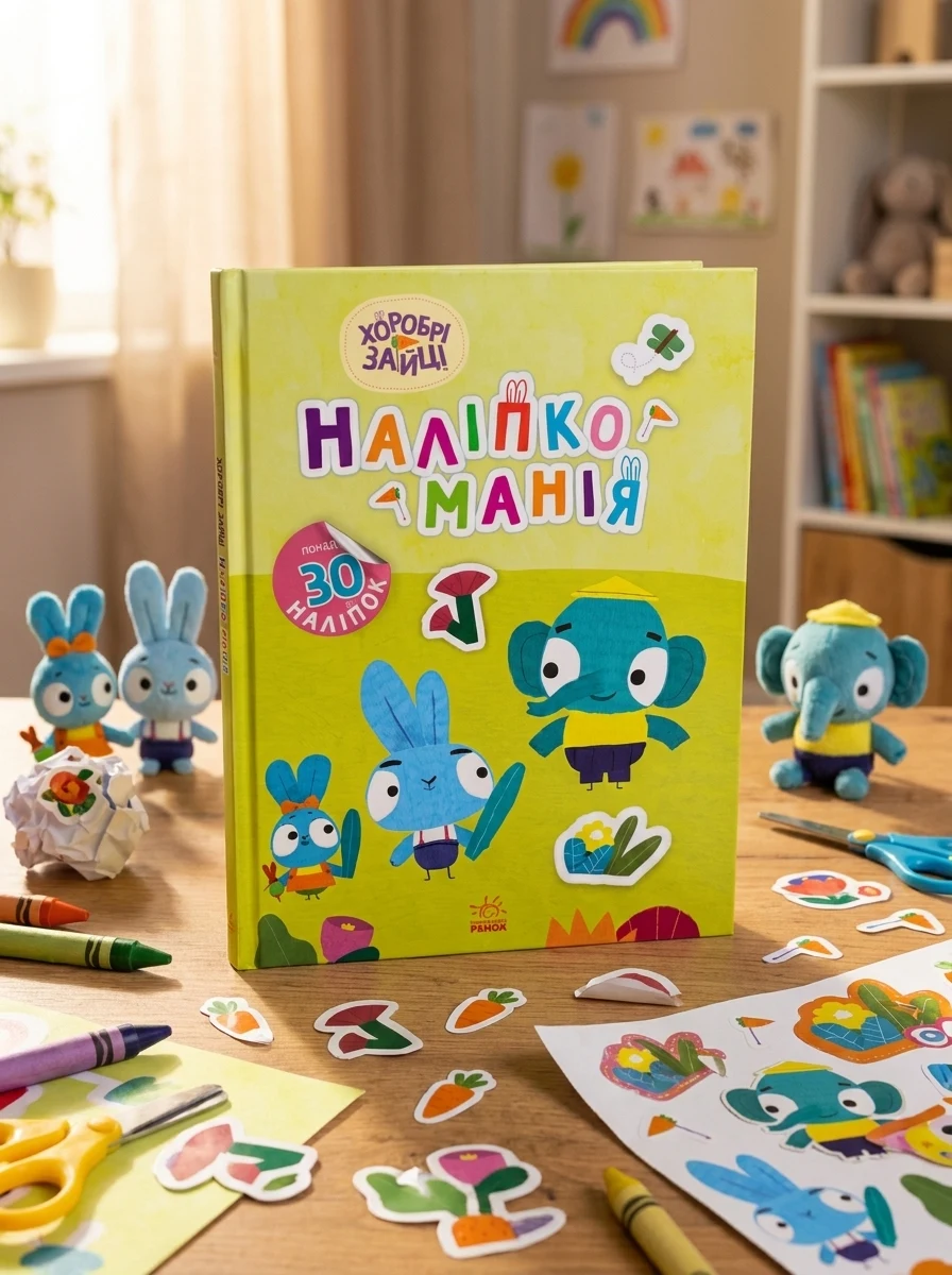 Наліпкоманія. Хоробрі Зайці. Чудові розваги — Книги з наліпками