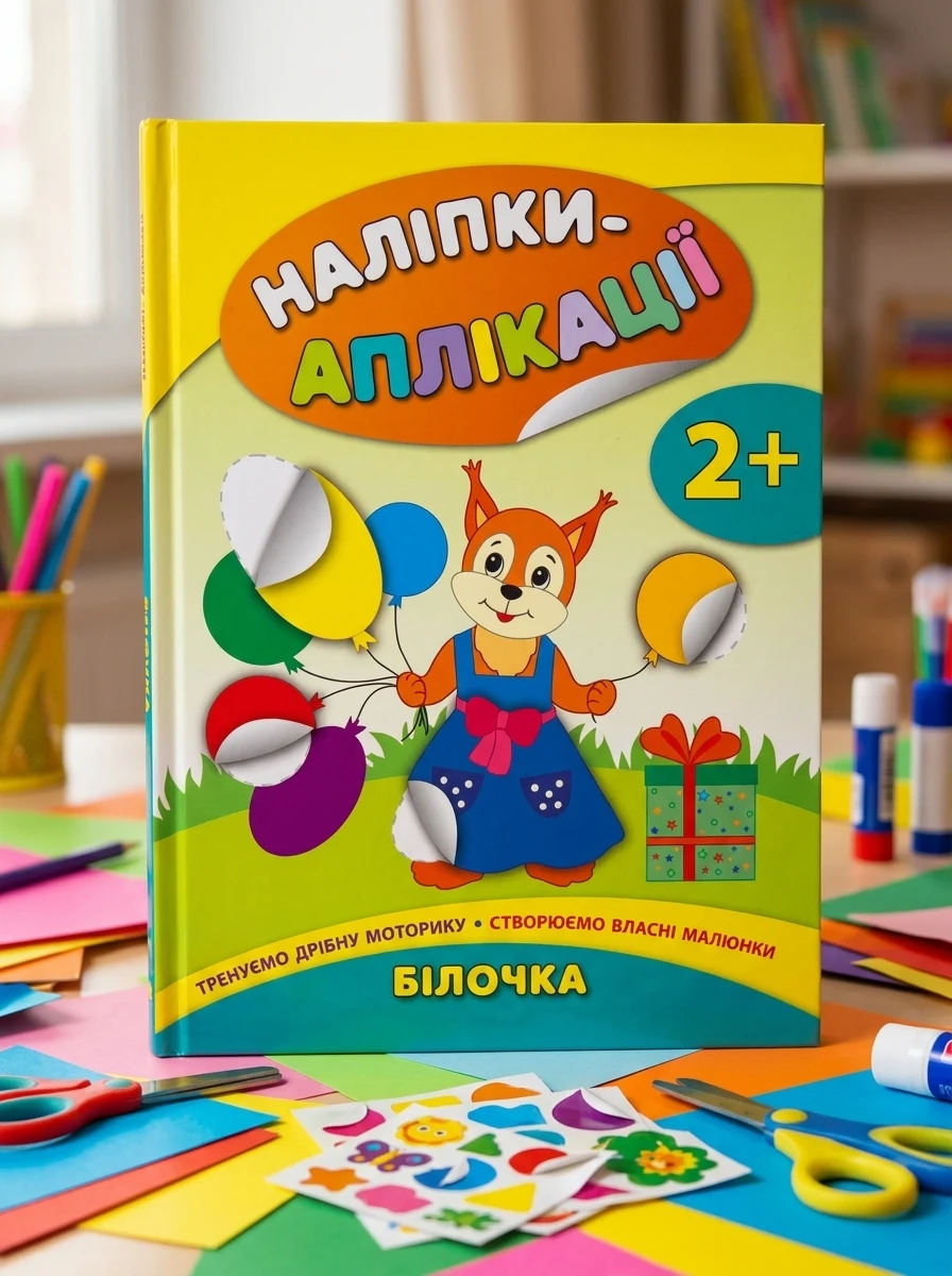 Наліпки-аплікації для малят. Білочка — Книги з наліпками