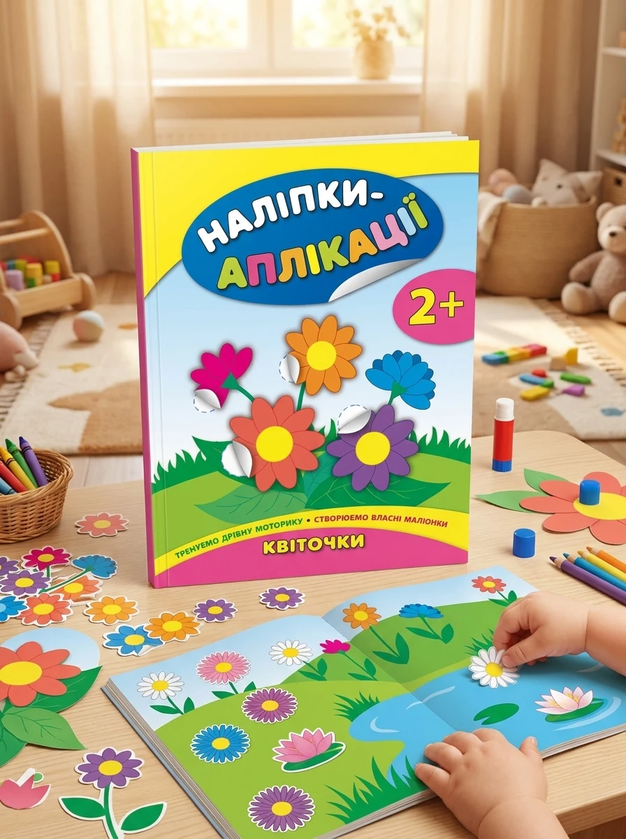 Наліпки-аплікації для малят. Квіточки — Книги з наліпками
