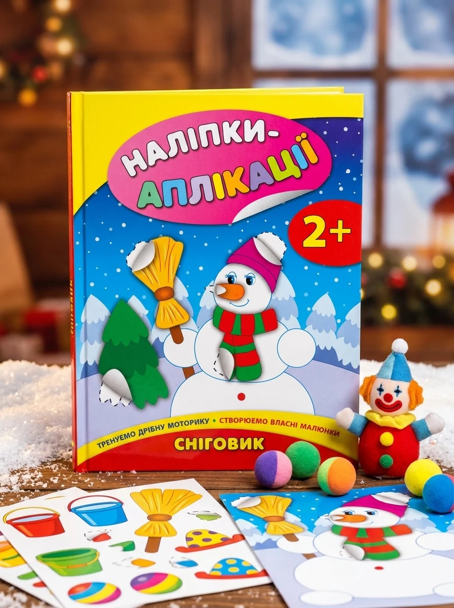 Наліпки-аплікації для малят. Сніговик — Книги з наліпками