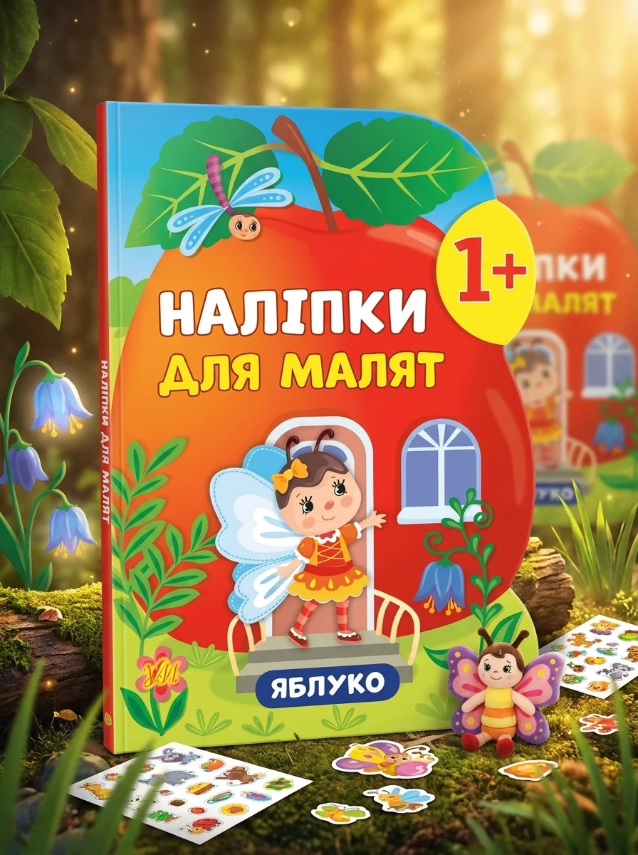 Наліпки для малят. Яблуко — Книги з наліпками