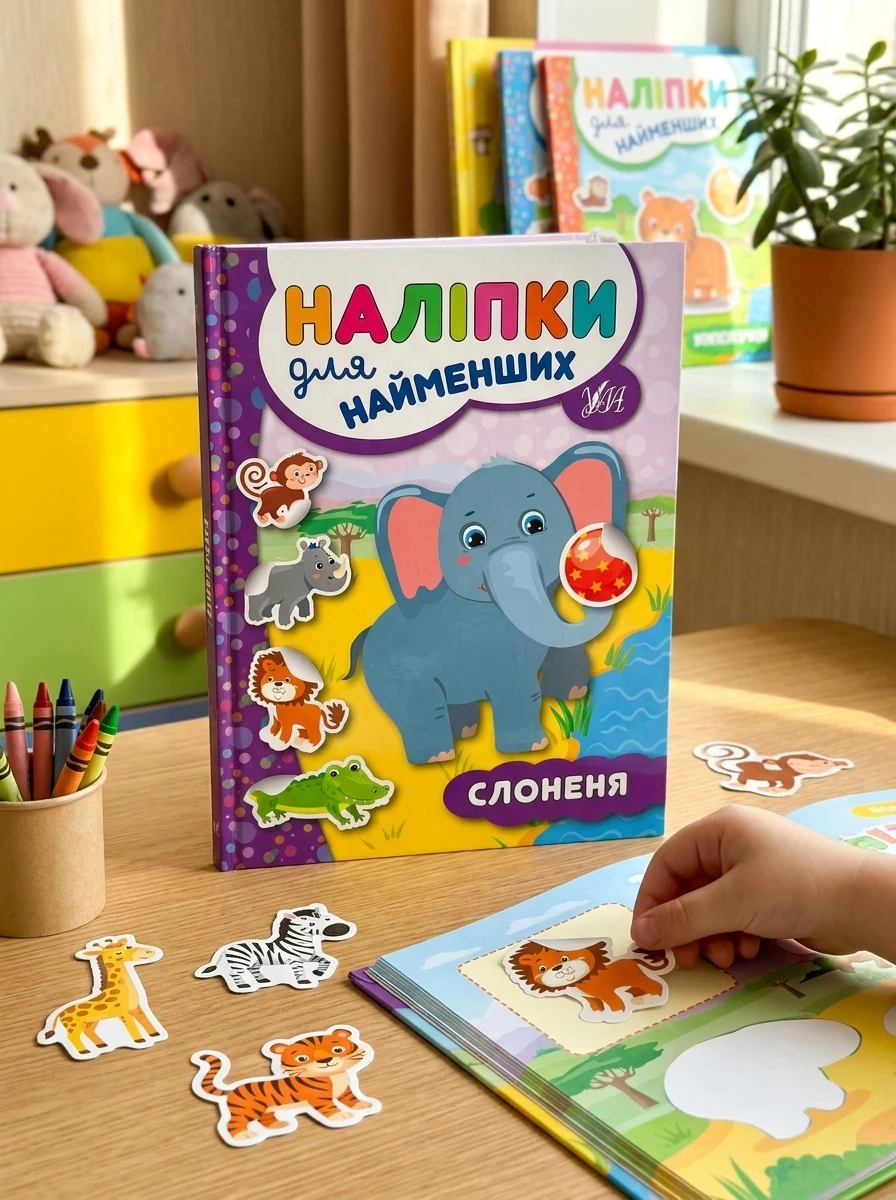 Наліпки для найменших. Слоненя — Книги з наліпками