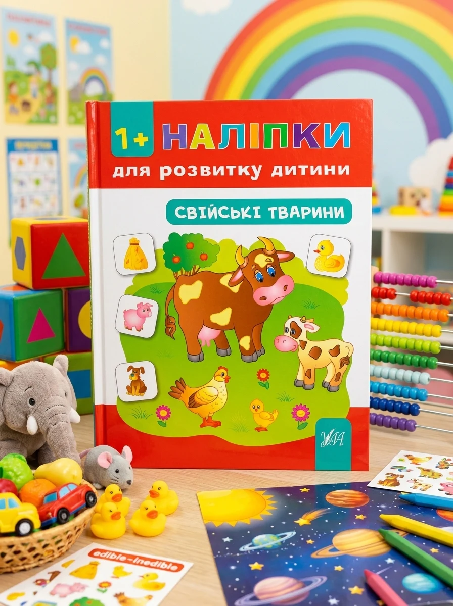 Наліпки для розвитку дитини. Свійські тварини — Книги з наліпками