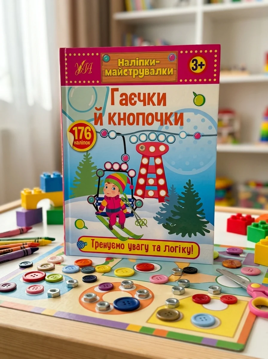 Наліпки-майструвалки. Гаєчки й кнопочки — Книги з наліпками