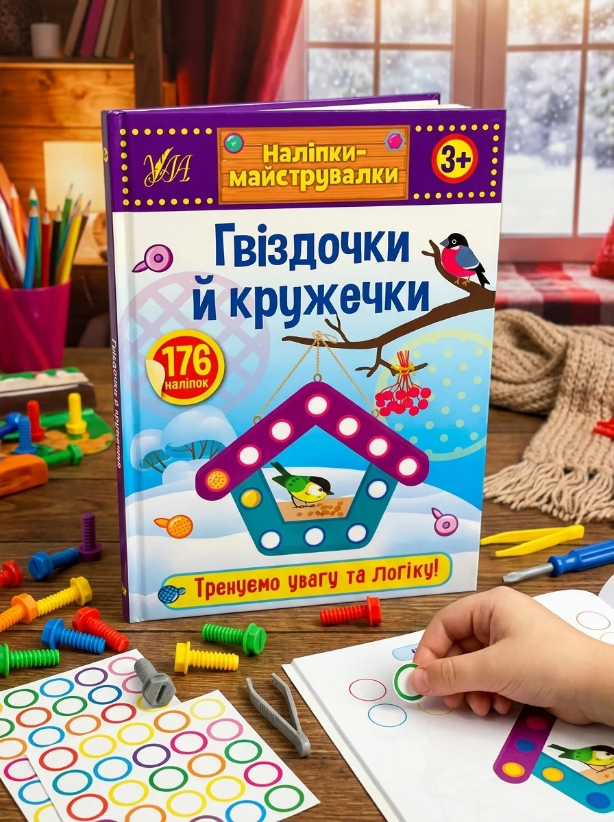 Наліпки-майструвалки. Гвіздочки й кружечки — Книги з наліпками