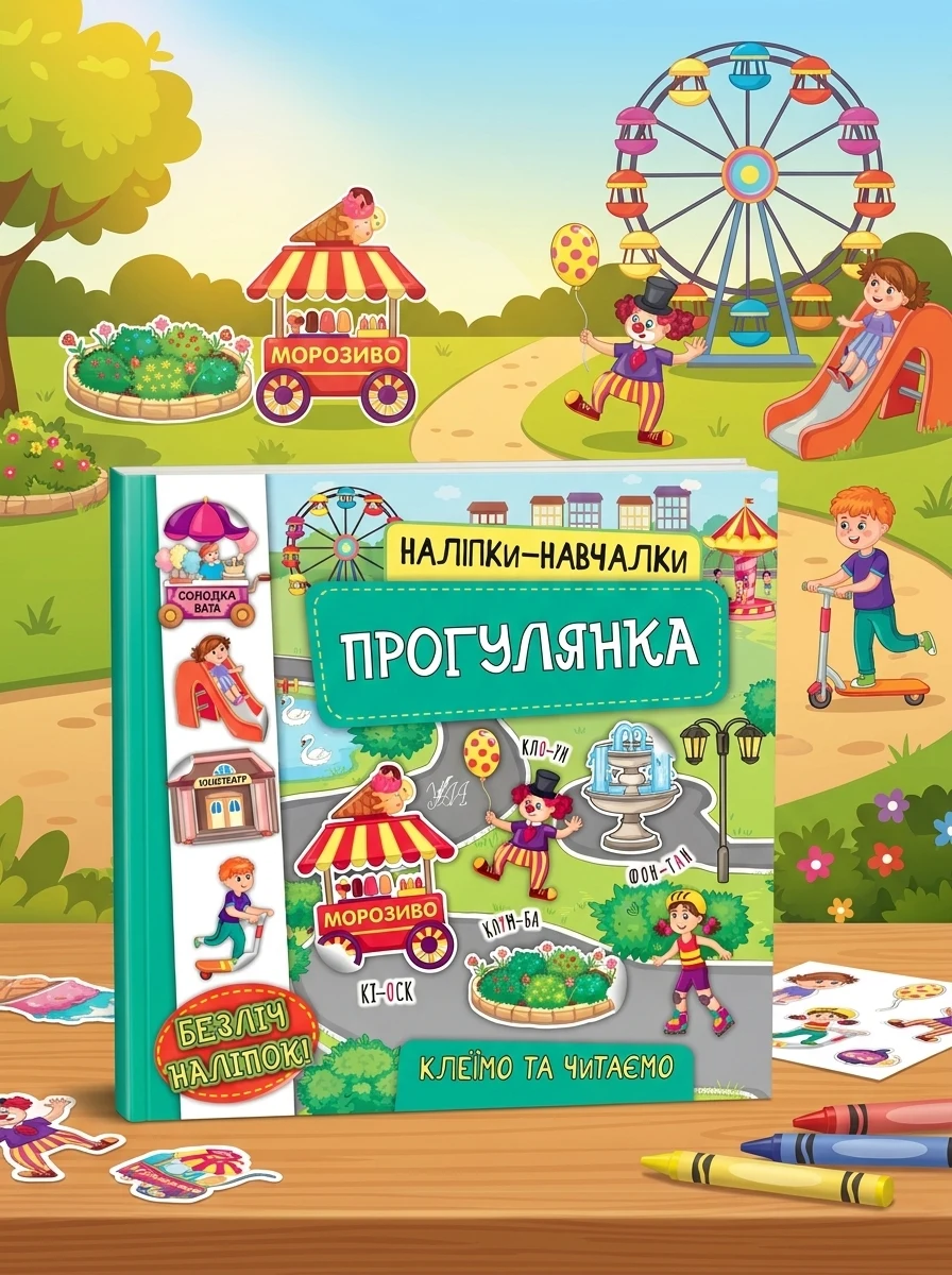Наліпки-навчалки. Прогулянка — Книги з наліпками