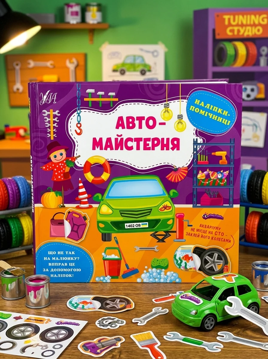 Наліпки-помічниці. Автомайстерня — Книги з наліпками