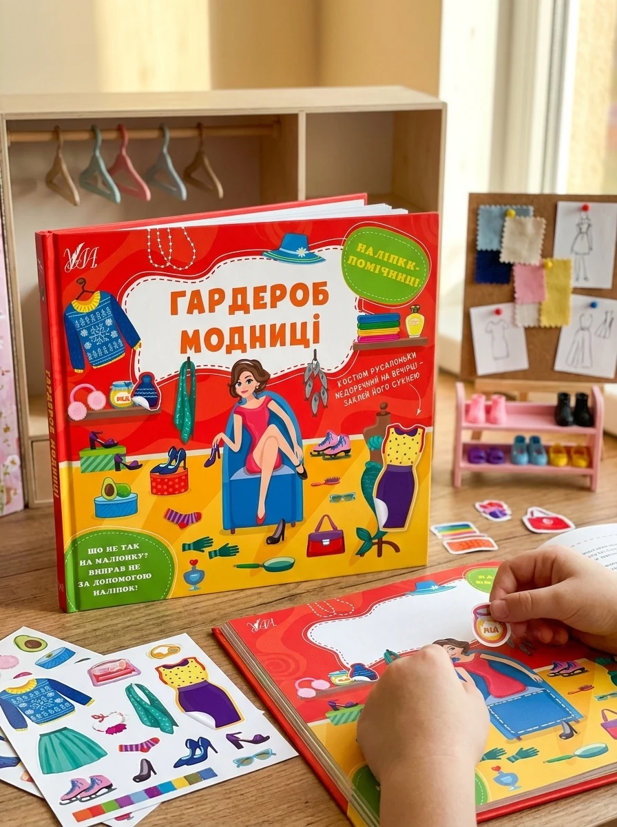 Наліпки-помічниці. Гардероб модниці — Книги з наліпками