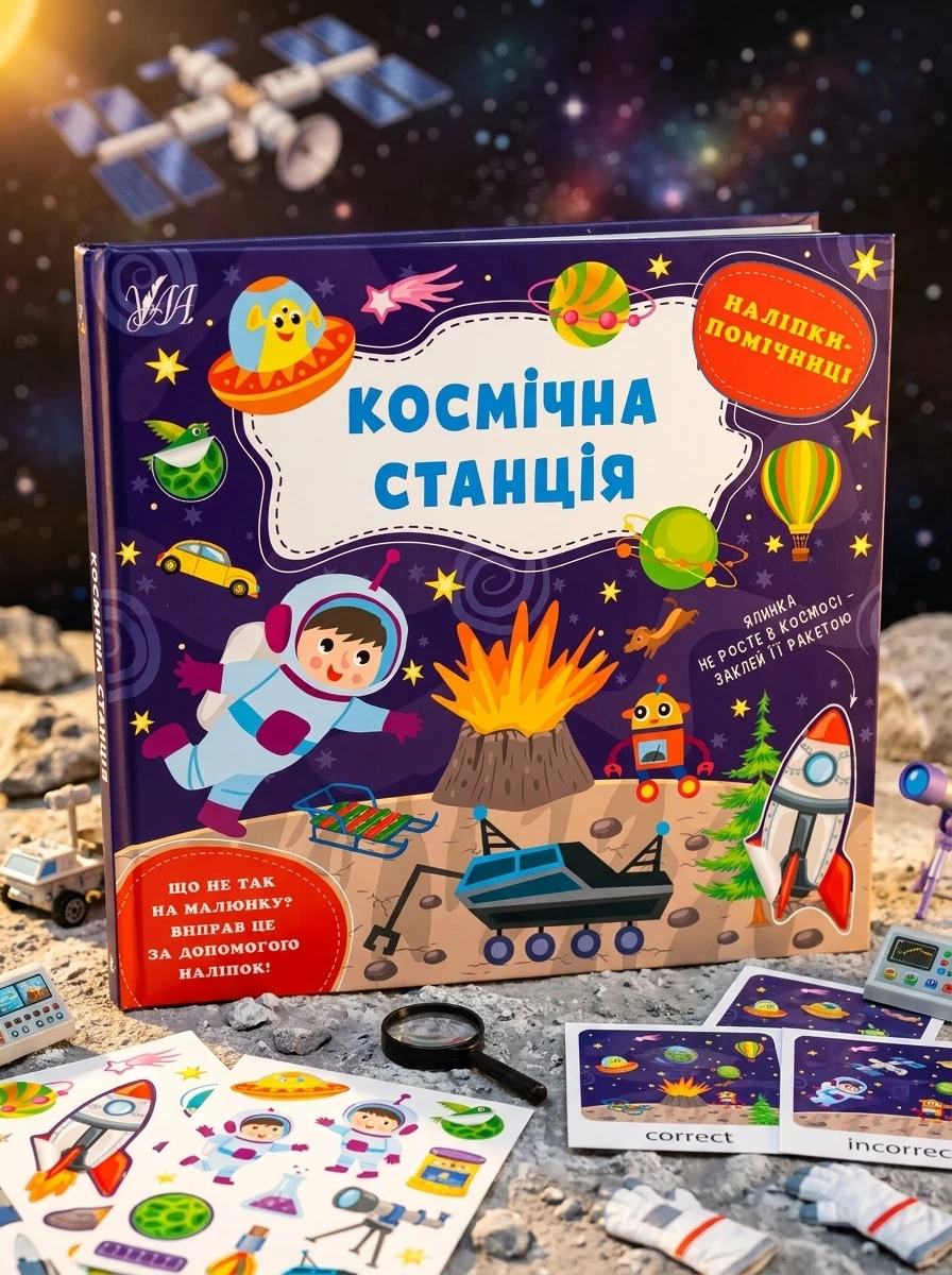 Наліпки-помічниці. Космічна станція — Книги з наліпками