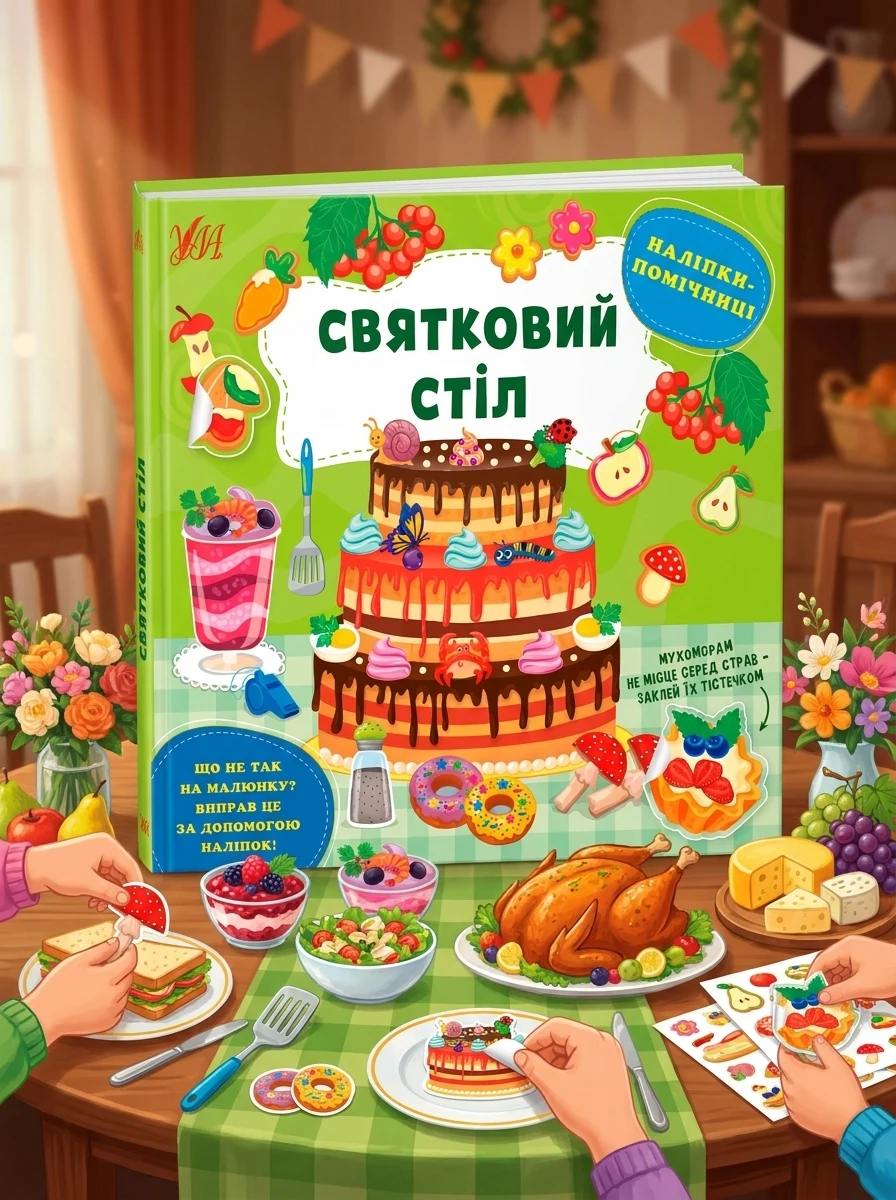 Наліпки-помічниці. Святковий стіл — Книги з наліпками