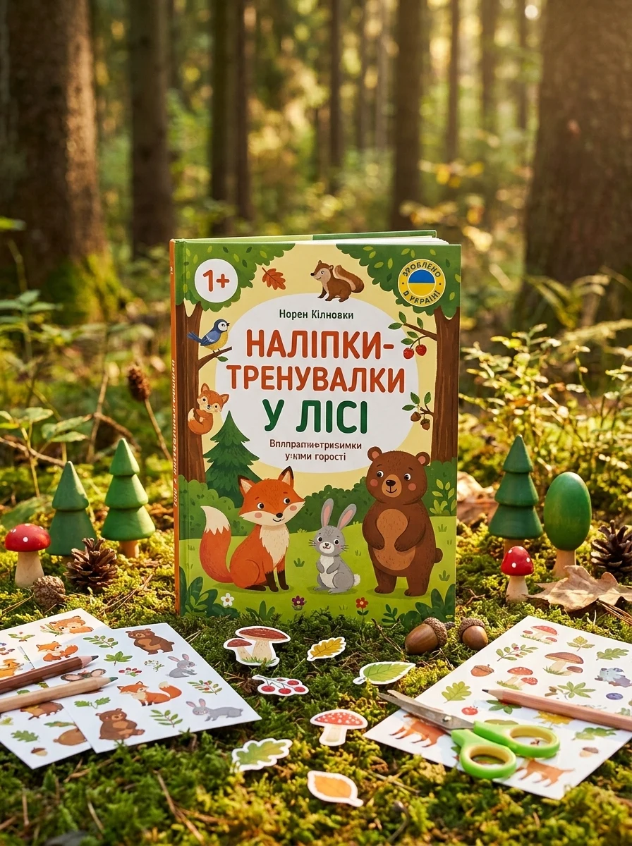 Наліпки-тренувалки. У лісі — Книги з наліпками
